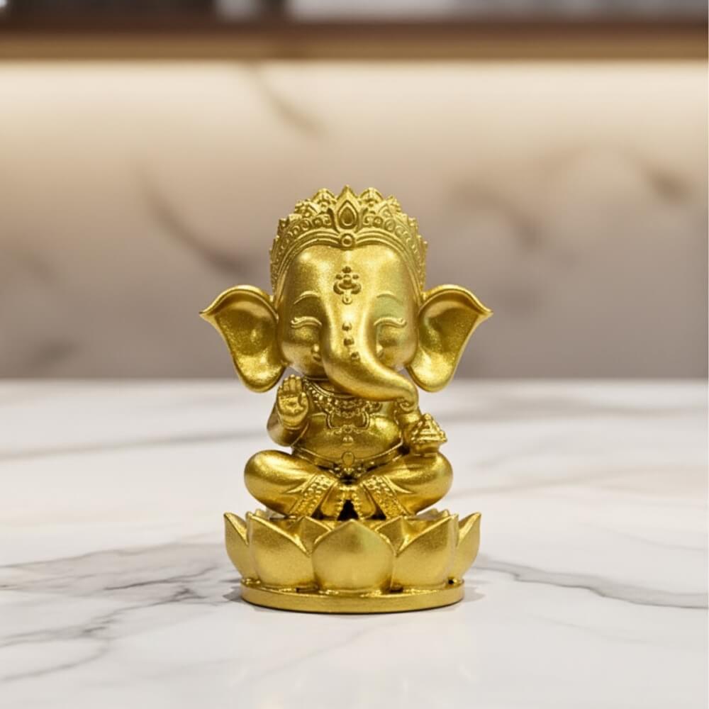 พระพิฆเนศปางประทานพร KAF AT-01 รุ่นวาระลาภา สูง 5 ซม. ทองอนันต์