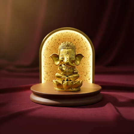 พระพิฆเนศปางประทานพร KAF AT-01 รุ่นวาระลาภา สูง 5 ซม. ทองอนันต์_7