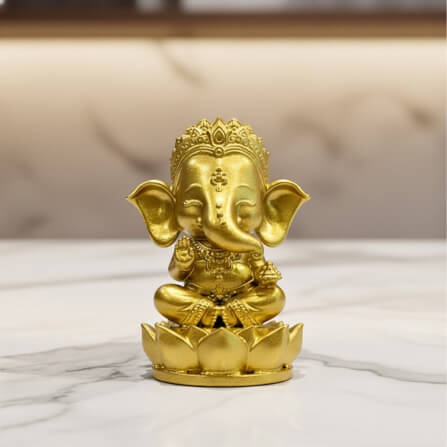 พระพิฆเนศปางประทานพร KAF AT-01 รุ่นวาระลาภา สูง 5 ซม. ทองอนันต์_2
