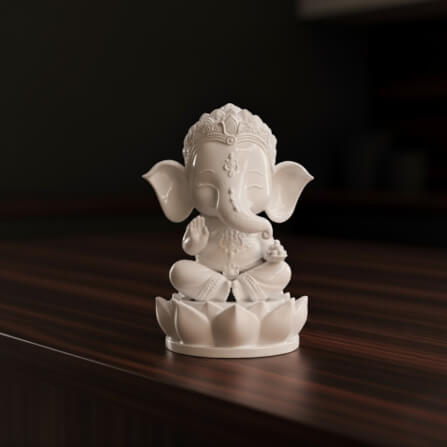 พระพิฆเนศปางประทานพร KAF AT-01 รุ่นวาระลาภา สูง 5 ซม. ขาวประสิทธิ์_7