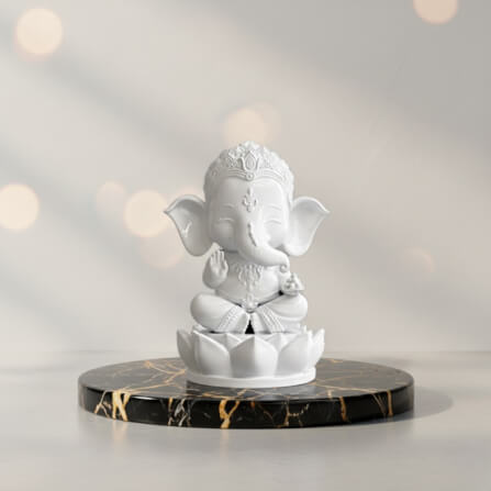 พระพิฆเนศปางประทานพร KAF AT-01 รุ่นวาระลาภา สูง 5 ซม. ขาวประสิทธิ์_3