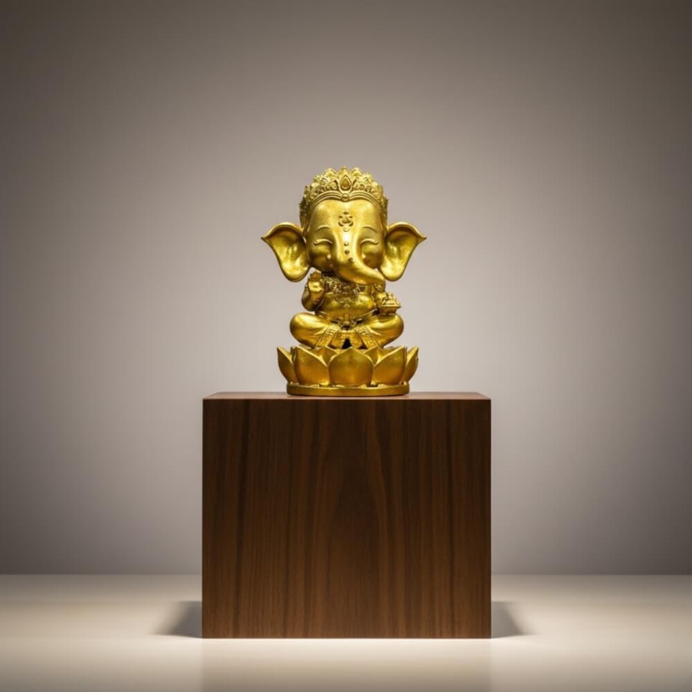 พระพิฆเนศปางประทานพร KAF AT-01 รุ่นวาระลาภา สูง 9 ซม. ทองอนันต์