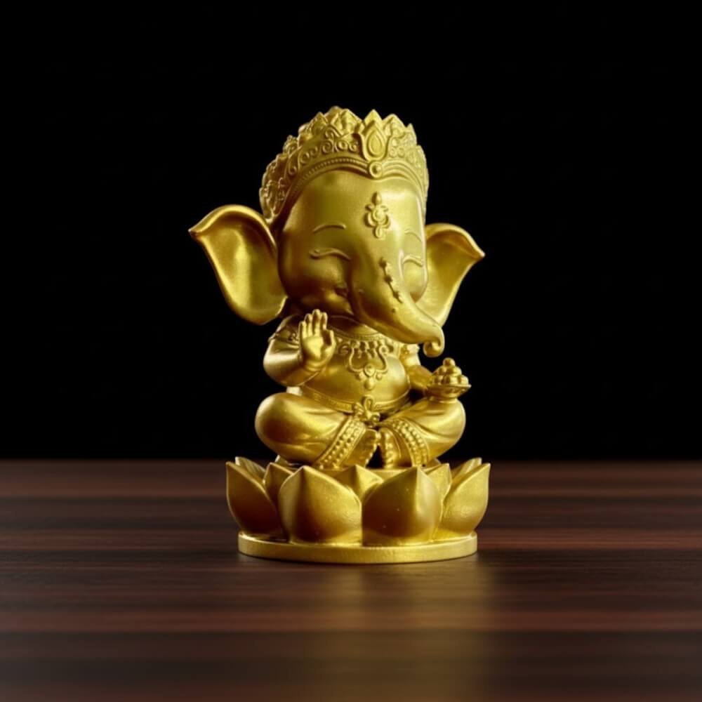 พระพิฆเนศปางประทานพร KAF AT-01 รุ่นวาระลาภา สูง 9 ซม. ทองอนันต์