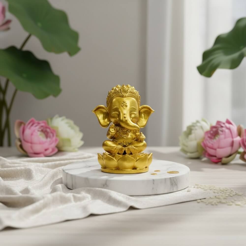 พระพิฆเนศปางประทานพร KAF AT-01 รุ่นวาระลาภา สูง 9 ซม. ทองอนันต์