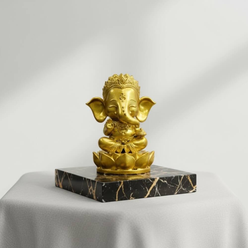 พระพิฆเนศปางประทานพร KAF AT-01 รุ่นวาระลาภา สูง 9 ซม. ทองอนันต์