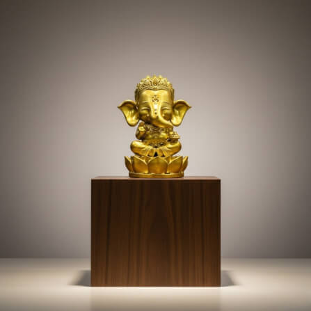 พระพิฆเนศปางประทานพร KAF AT-01 รุ่นวาระลาภา สูง 9 ซม. ทองอนันต์_7