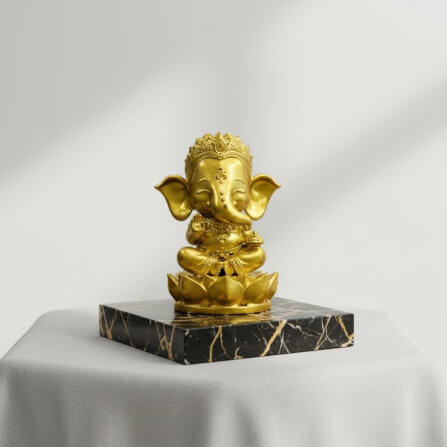 พระพิฆเนศปางประทานพร KAF AT-01 รุ่นวาระลาภา สูง 9 ซม. ทองอนันต์_4