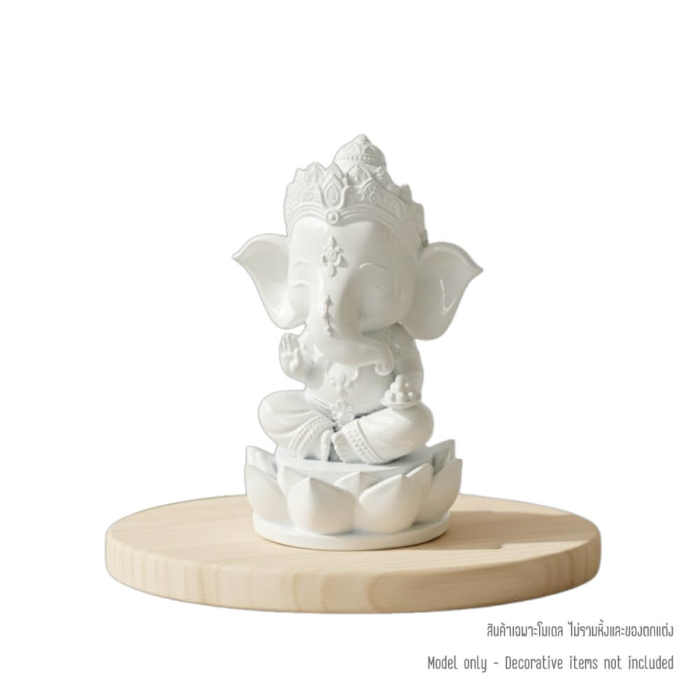 พระพิฆเนศ ปางประทานพร KAF AT-01 รุ่นวาระลาภา สูง 9 ซม. ขาวประสิทธิ์
