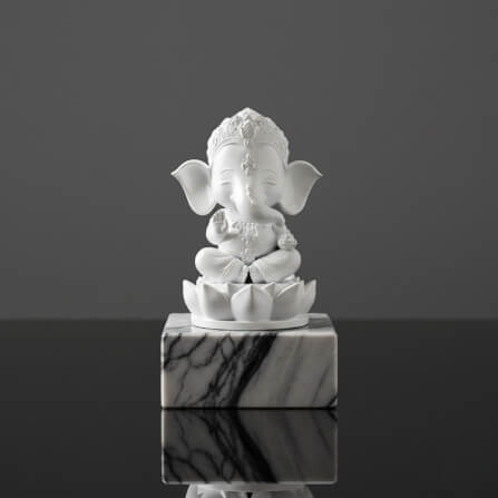 พระพิฆเนศ ปางประทานพร KAF AT-01 รุ่นวาระลาภา สูง 9 ซม. ขาวประสิทธิ์_6