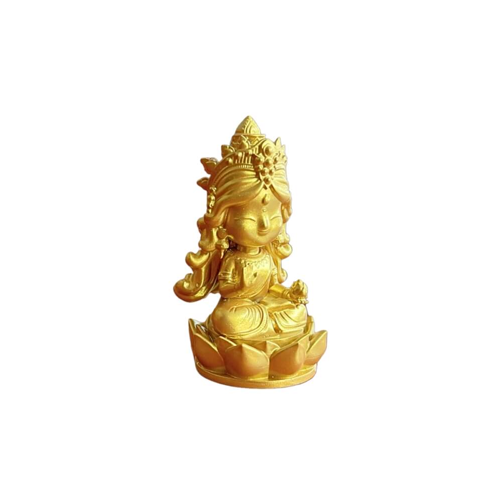 พระแม่ลักษมี ปางประทานพร KAF AT-02 รุ่น ทิพยธารา สูง 5 ซม. สีทองศิริ