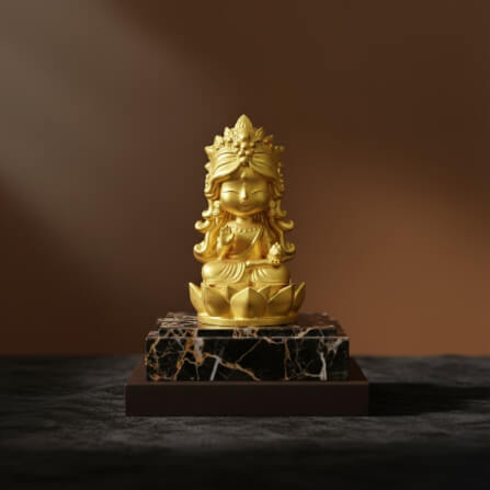 พระแม่ลักษมี ปางประทานพร KAF AT-02 รุ่น ทิพยธารา สูง 5 ซม. สีทองศิริ_1