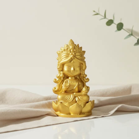 พระแม่ลักษมี ปางประทานพร KAF AT-02 รุ่น ทิพยธารา สูง 5 ซม. สีทองศิริ_7