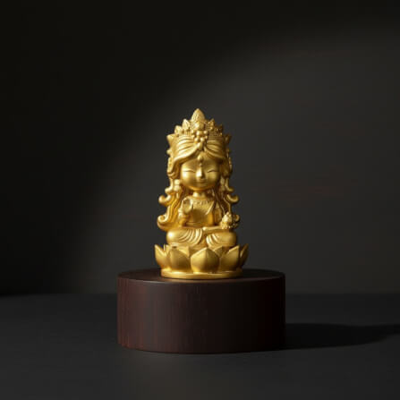 พระแม่ลักษมี ปางประทานพร KAF AT-02 รุ่น ทิพยธารา สูง 5 ซม. สีทองศิริ_2