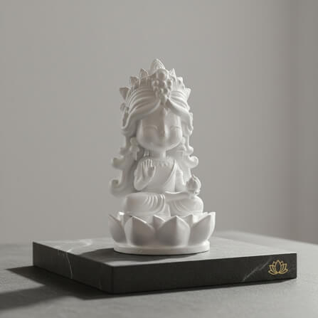 พระแม่ลักษมี ปางประทานพร KAF AT-02 รุ่น ทิพยธารา สูง 5 ซม. สีขาวรัศมี_5