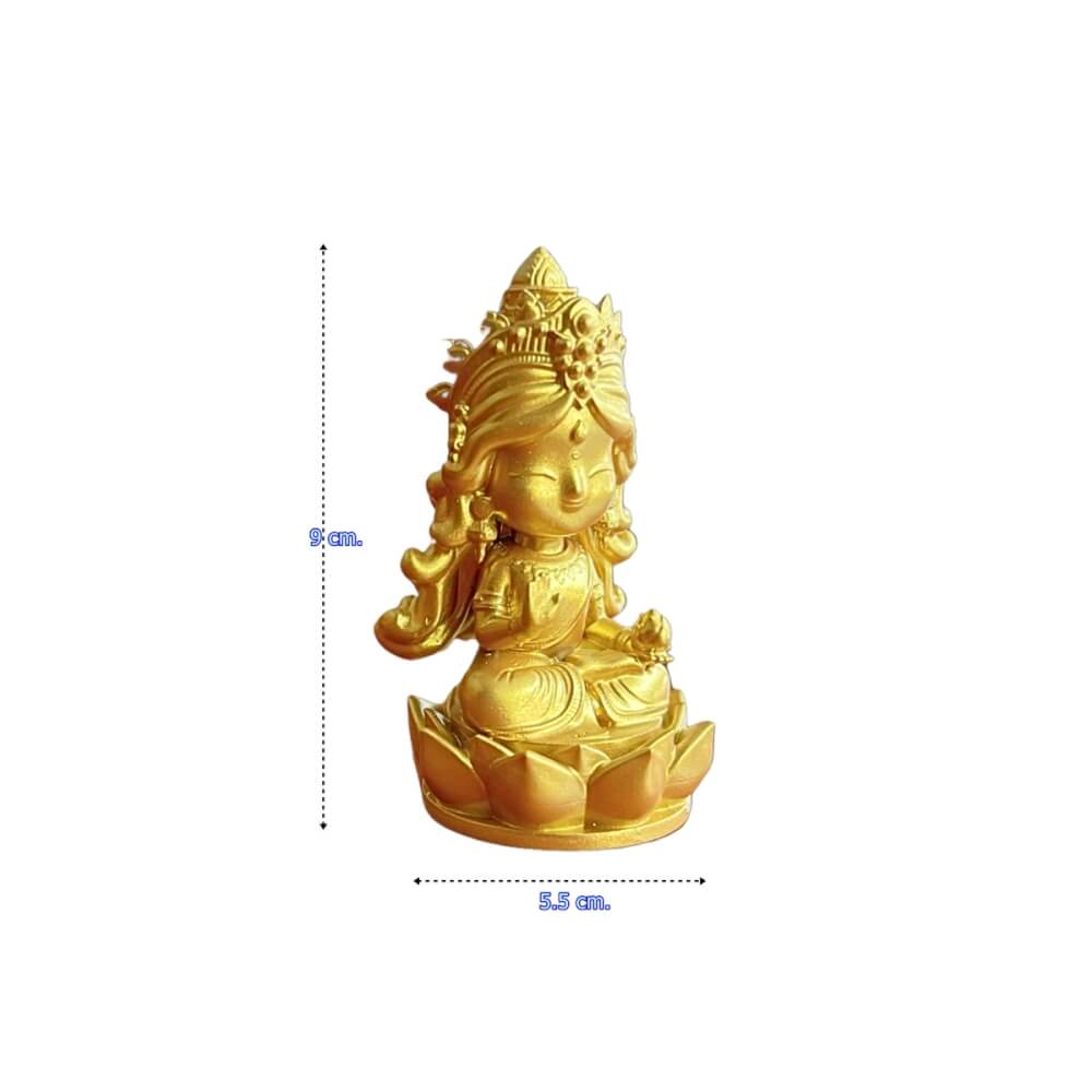 พระแม่ลักษมี ปางประทานพร KAF AT-02 รุ่นทิพยธารา สูง 9 ซม. สีทองศิริ