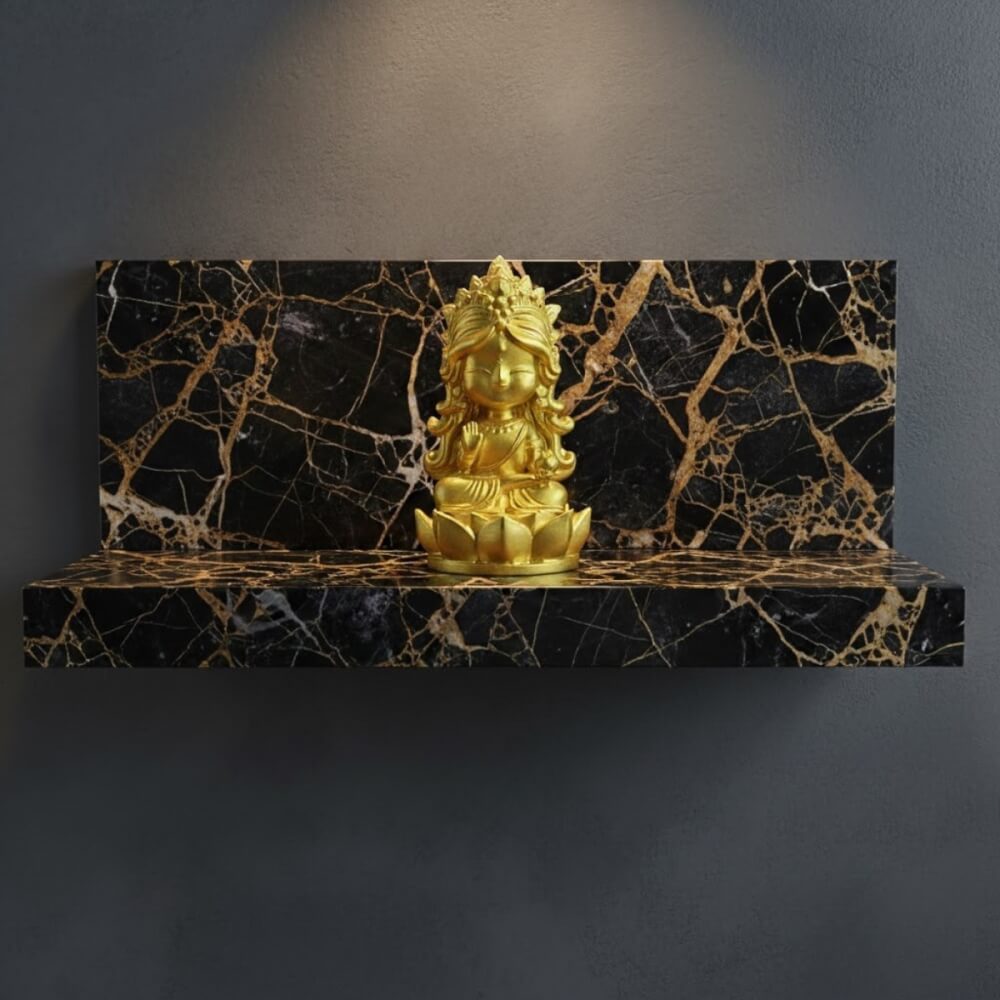 พระแม่ลักษมี ปางประทานพร KAF AT-02 รุ่นทิพยธารา สูง 9 ซม. สีทองศิริ