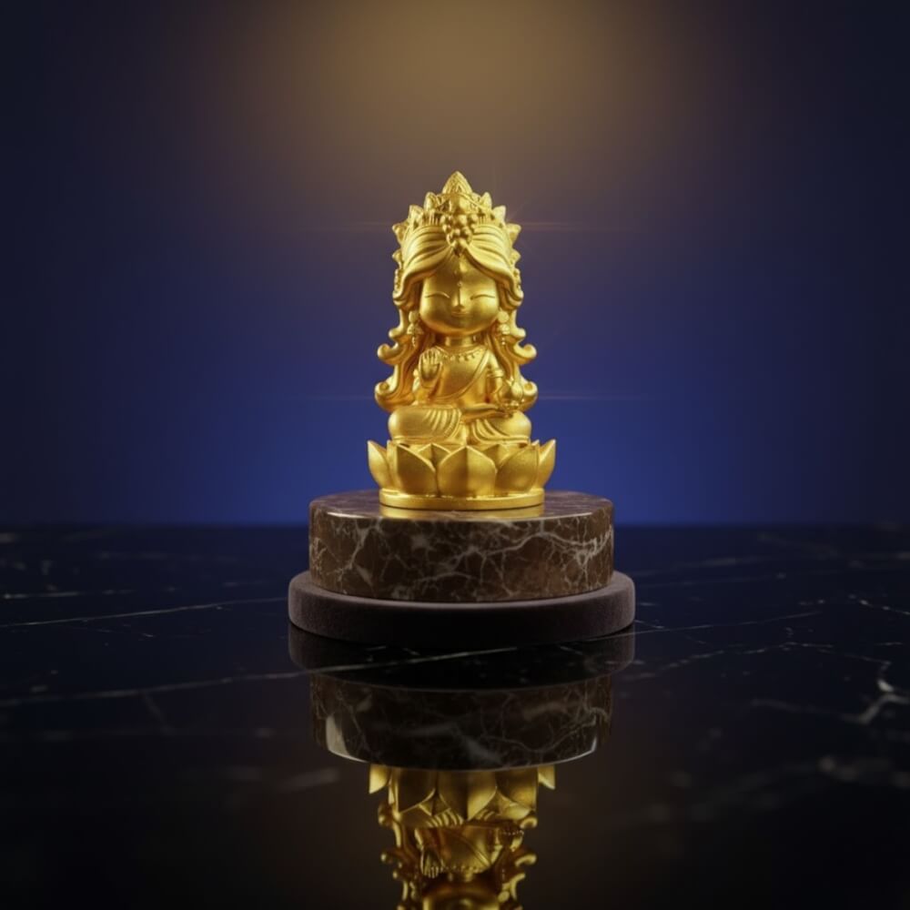 พระแม่ลักษมี ปางประทานพร KAF AT-02 รุ่นทิพยธารา สูง 9 ซม. สีทองศิริ