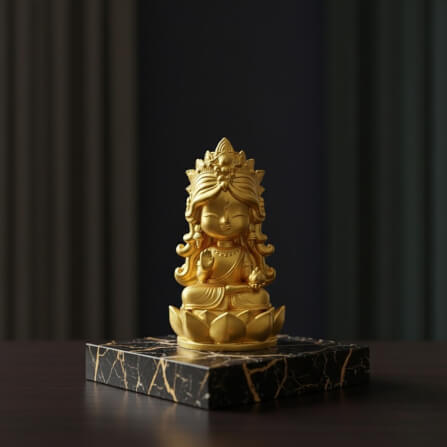 พระแม่ลักษมี ปางประทานพร KAF AT-02 รุ่นทิพยธารา สูง 9 ซม. สีทองศิริ_1