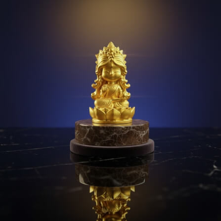 พระแม่ลักษมี ปางประทานพร KAF AT-02 รุ่นทิพยธารา สูง 9 ซม. สีทองศิริ_3