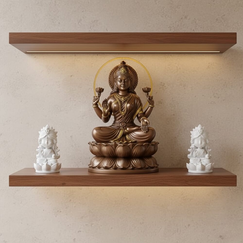 พระแม่ลักษมี ปางประทานพร KAF AT-02 รุ่นทิพยธารา สูง 9 ซม. สีขาวรัศมี