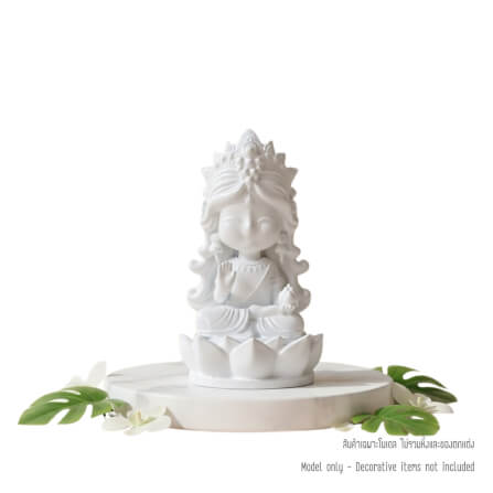 พระแม่ลักษมี ปางประทานพร KAF AT-02 รุ่นทิพยธารา สูง 9 ซม. สีขาวรัศมี_0