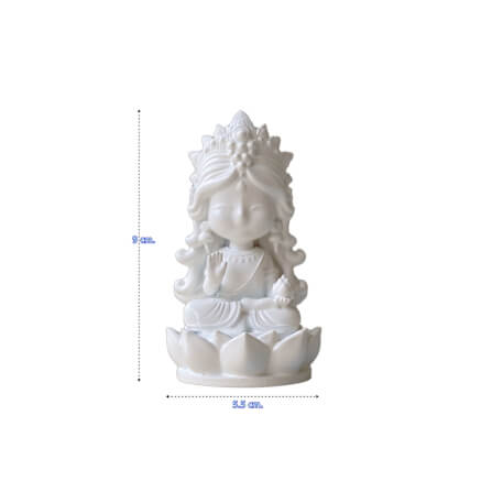 พระแม่ลักษมี ปางประทานพร KAF AT-02 รุ่นทิพยธารา สูง 9 ซม. สีขาวรัศมี_4