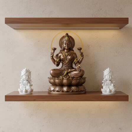 พระแม่ลักษมี ปางประทานพร KAF AT-02 รุ่นทิพยธารา สูง 9 ซม. สีขาวรัศมี_2