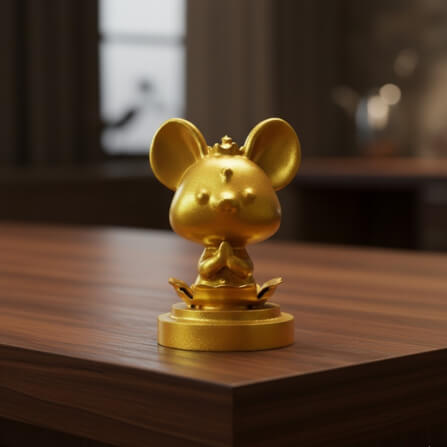 หนูมุสิกะ KAF AT-03 รุ่นทิพยสานต์ สูง 4 ซม. ทองนำโชค_6