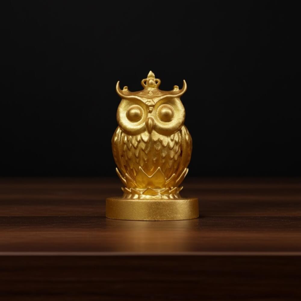 นกฮูกอูลูกะ KAF AT-04 รุ่น ทิพยเนตร สูง 4 ซม. สีทองเมธา