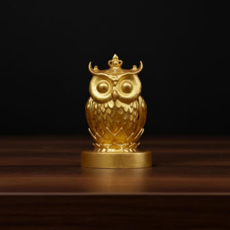 นกฮูกอูลูกะ KAF AT-04 รุ่น ทิพยเนตร สูง 4 ซม. สีทองเมธา_6