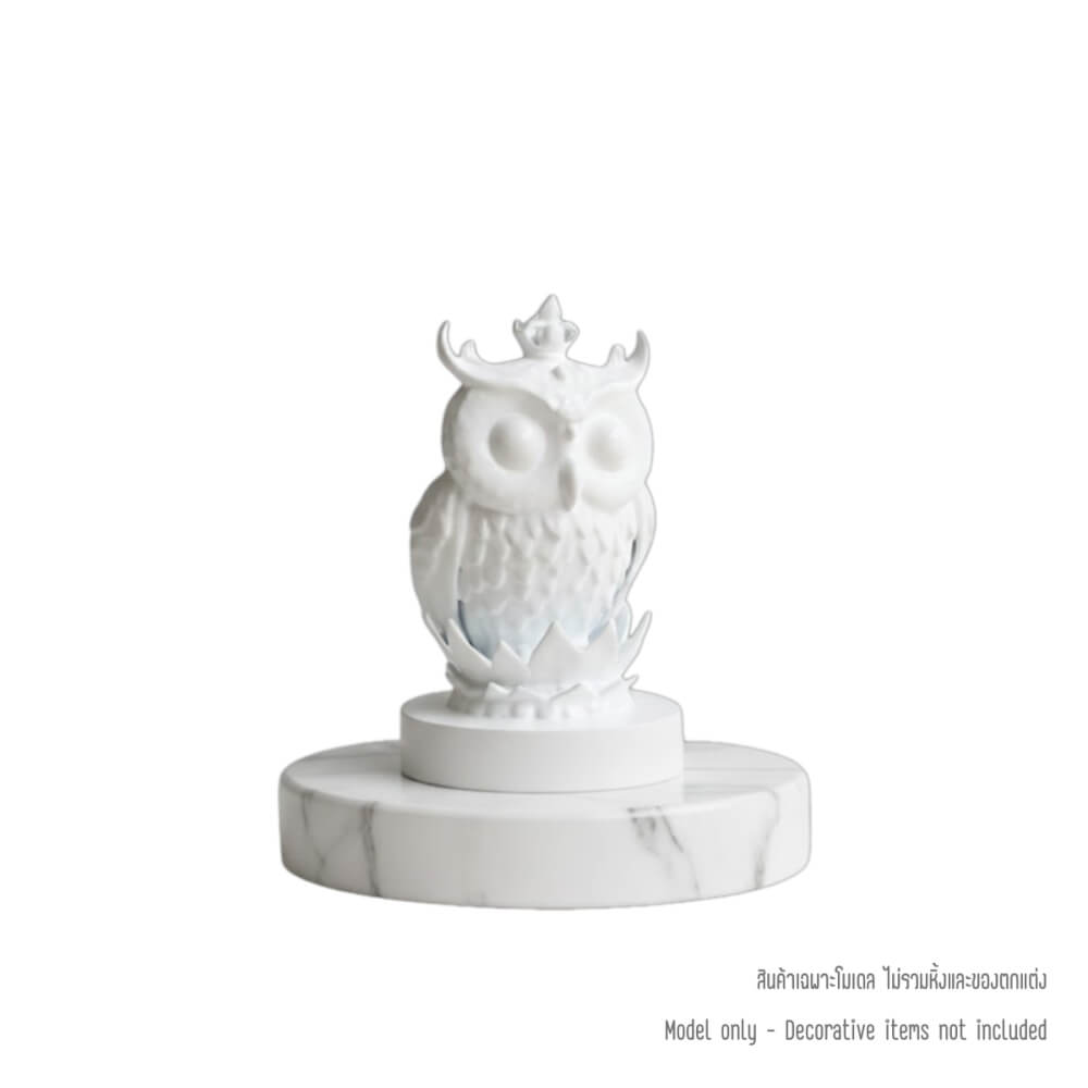 นกฮูกอูลูกะ KAF AT-04 รุ่น ทิพยเนตร สูง 4 ซม. สีขาววิจิตร