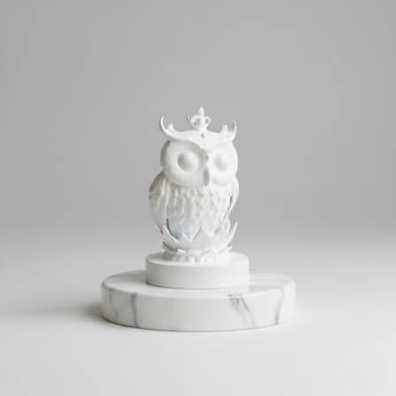 นกฮูกอูลูกะ KAF AT-04 รุ่น ทิพยเนตร สูง 4 ซม. สีขาววิจิตร_3