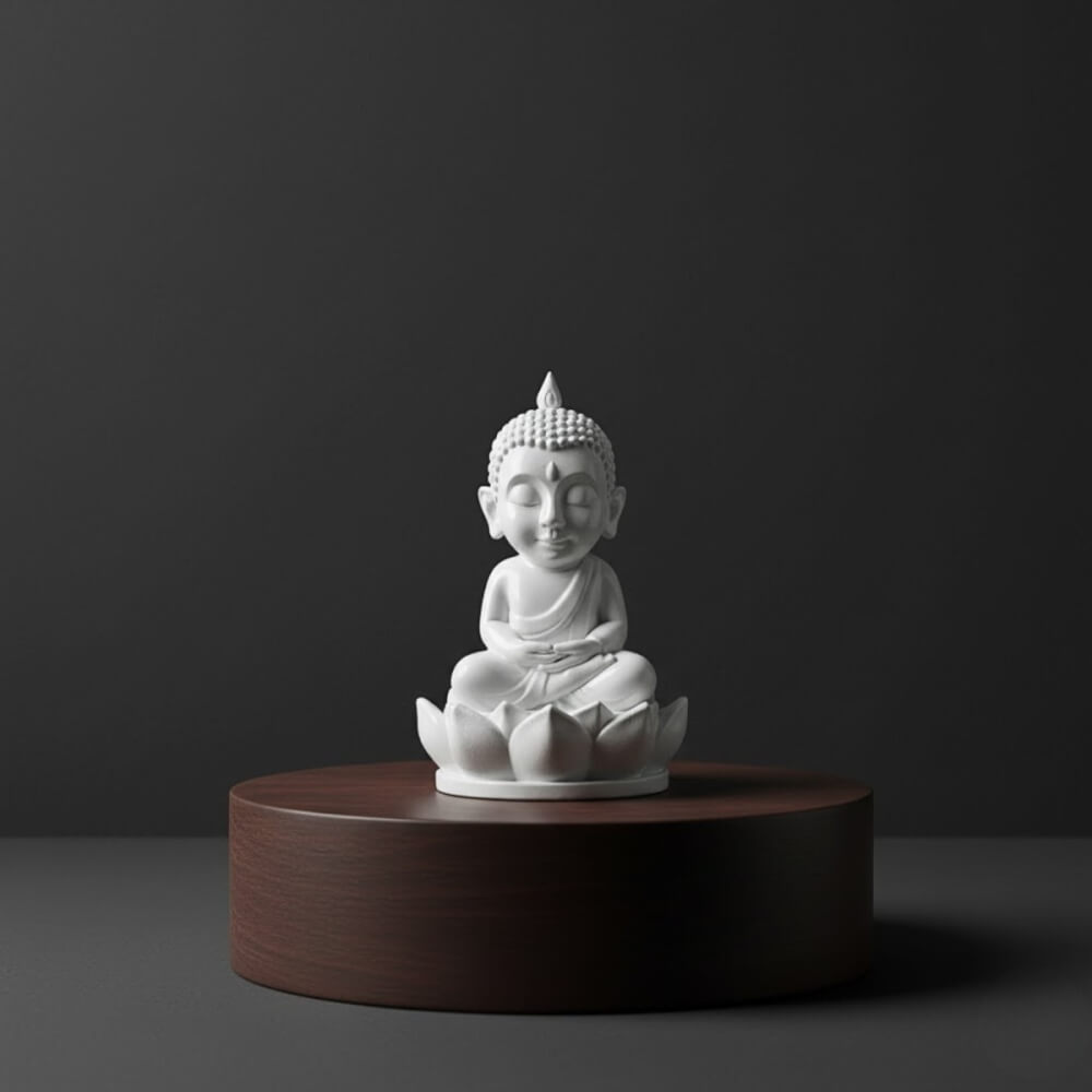 พระพุทธรูป KAF AT-06 รุ่นวิมุตติสุข สูง 5 ซม. ขาวจิตประภัสสร