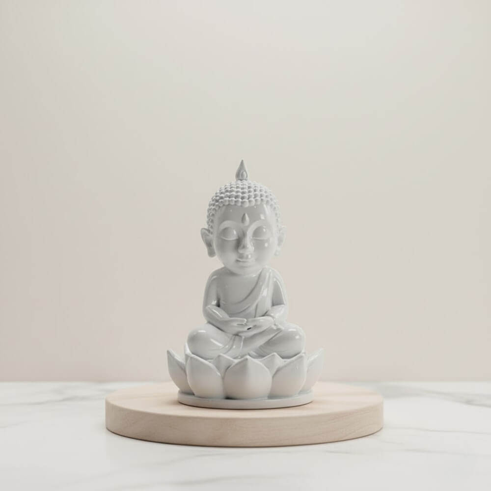 พระพุทธรูป KAF AT-06 รุ่นวิมุตติสุข สูง 5 ซม. ขาวจิตประภัสสร