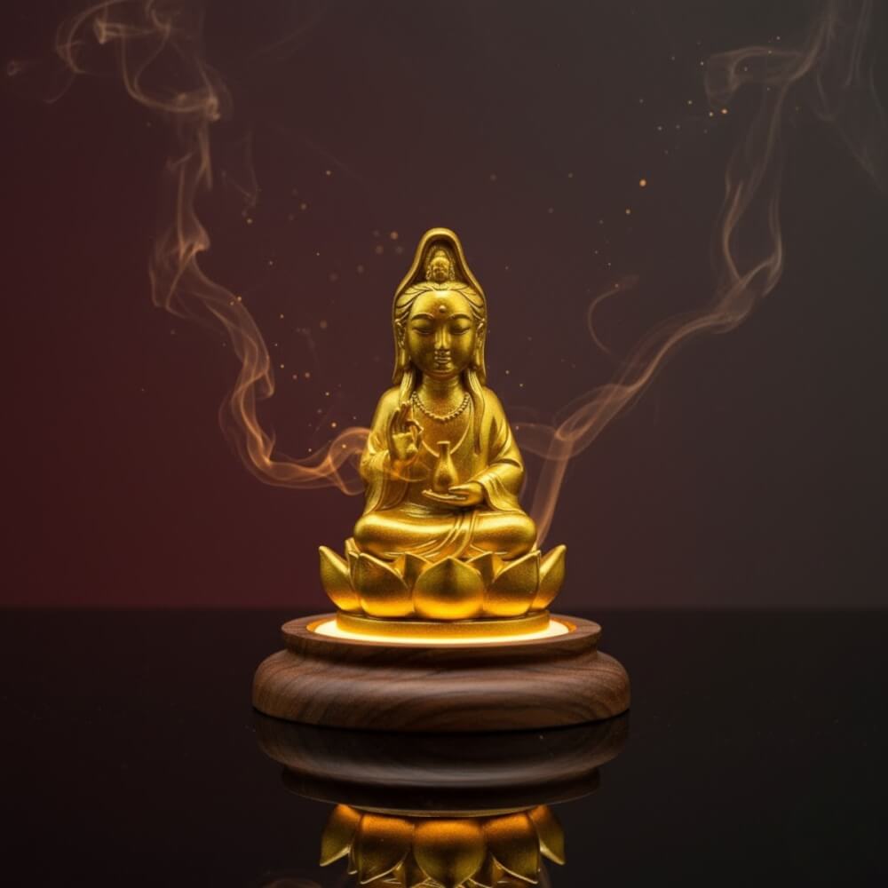 เจ้าแม่กวนอิมจิ๋ว KAF AT-07 รุ่นเมตตาธารา สูง 5 ซม. ทองอธิษฐาน