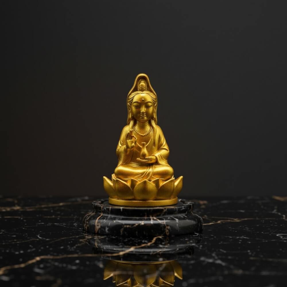 เจ้าแม่กวนอิมจิ๋ว KAF AT-07 รุ่นเมตตาธารา สูง 5 ซม. ทองอธิษฐาน