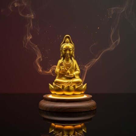 เจ้าแม่กวนอิมจิ๋ว KAF AT-07 รุ่นเมตตาธารา สูง 5 ซม. ทองอธิษฐาน_6