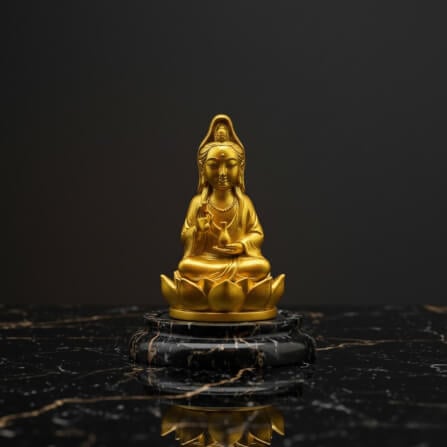 เจ้าแม่กวนอิมจิ๋ว KAF AT-07 รุ่นเมตตาธารา สูง 5 ซม. ทองอธิษฐาน_1