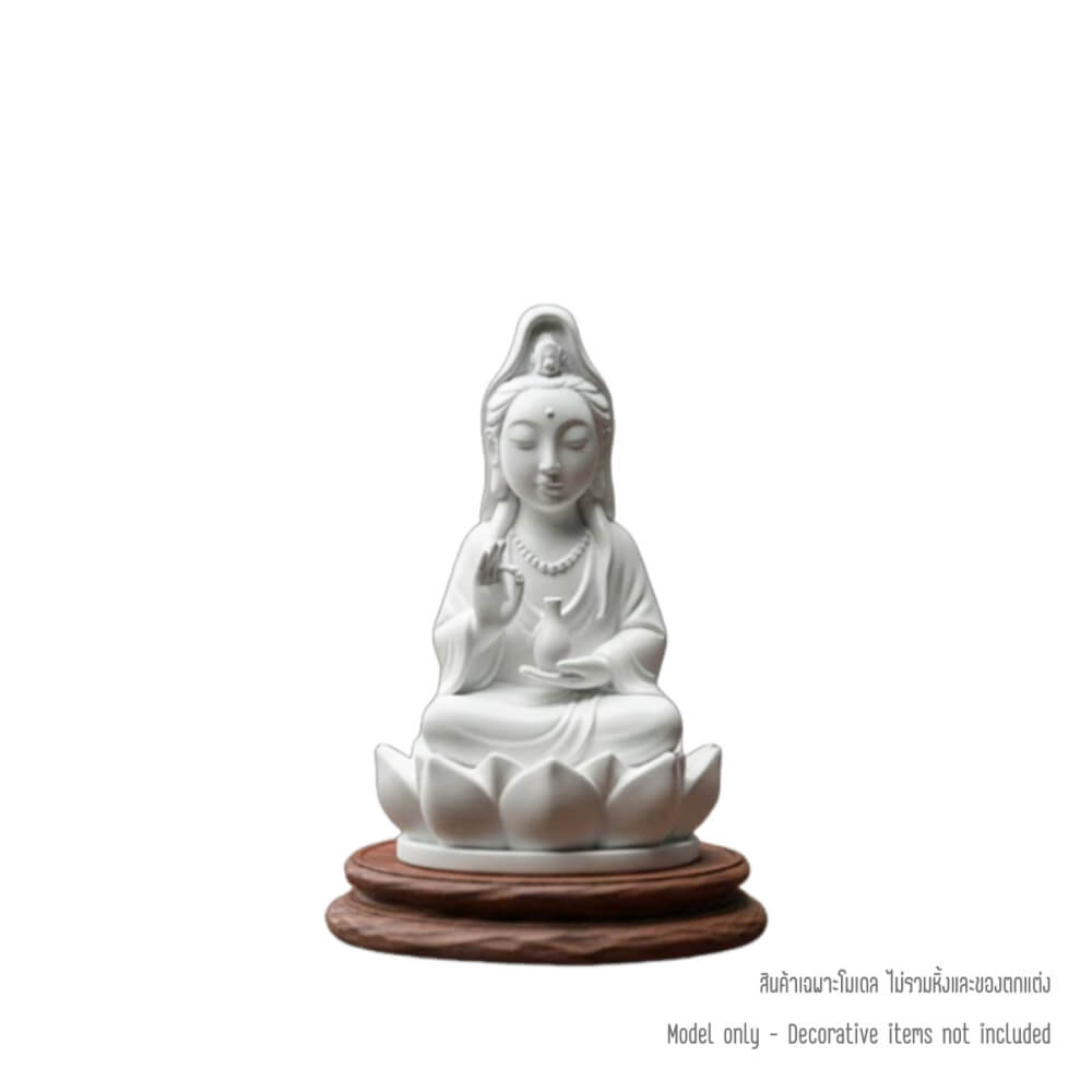 เจ้าแม่กวนอิมจิ๋ว KAF AT-07 รุ่นเมตตาธารา สูง 5 ซม. ขาวศานติ