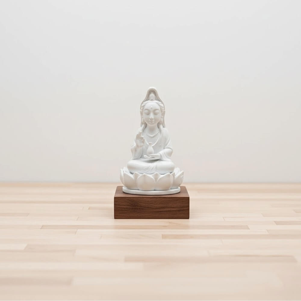 เจ้าแม่กวนอิมจิ๋ว KAF AT-07 รุ่นเมตตาธารา สูง 5 ซม. ขาวศานติ