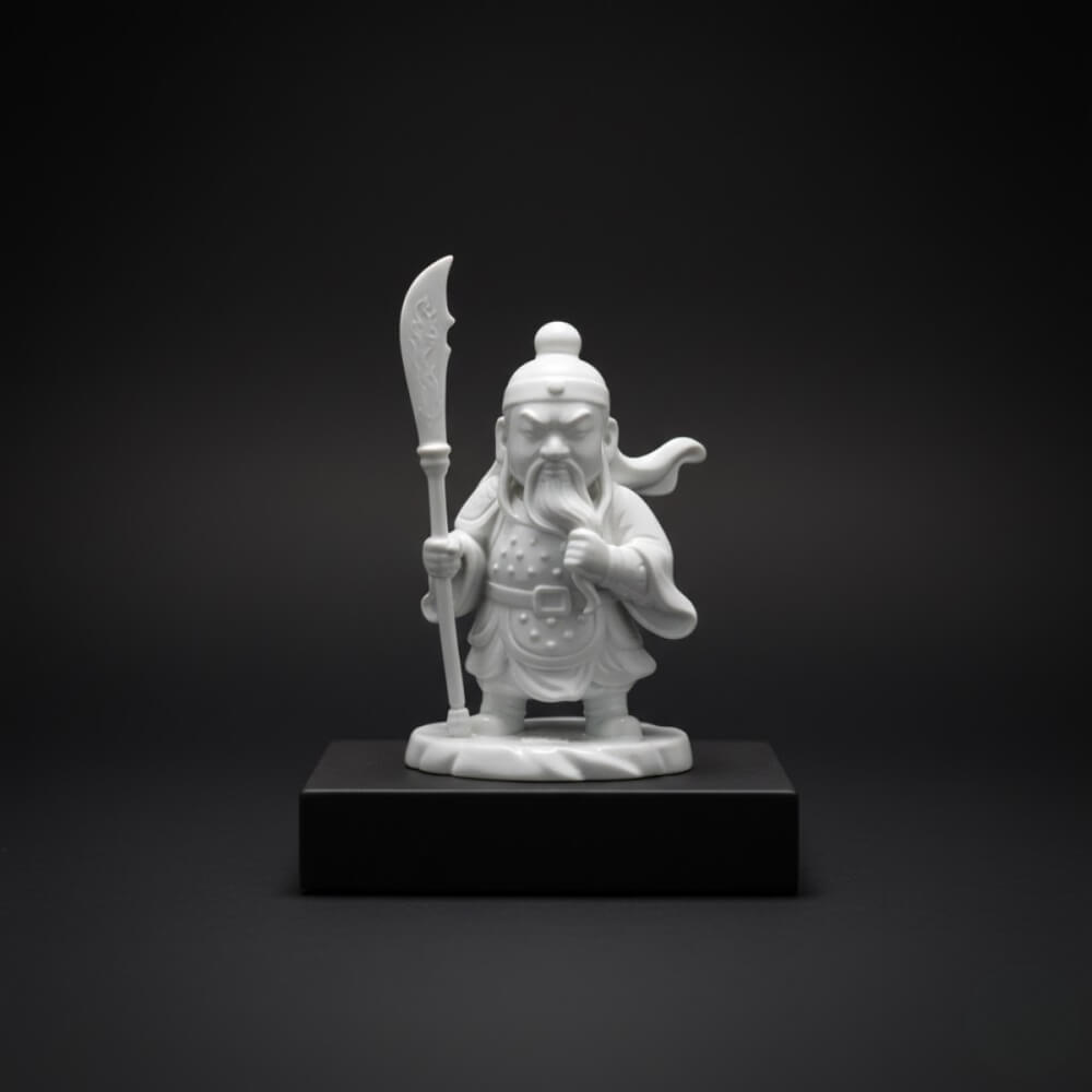 เทพเจ้ากวนอูจิ๋ว KAF AT-12 รุ่นพิทักษ์ยุติธรรม สูง 5 ซม. ขาวสัตย์ซื่อ