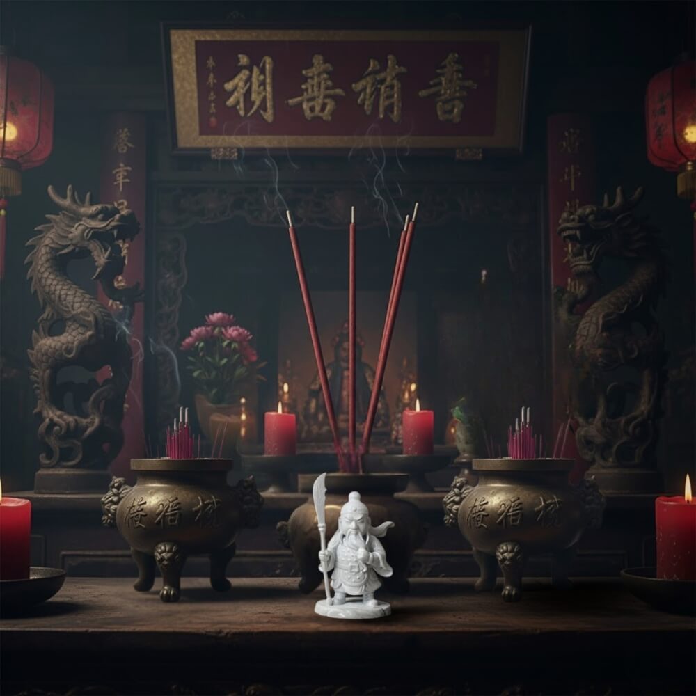 เทพเจ้ากวนอูจิ๋ว KAF AT-12 รุ่นพิทักษ์ยุติธรรม สูง 5 ซม. ขาวสัตย์ซื่อ