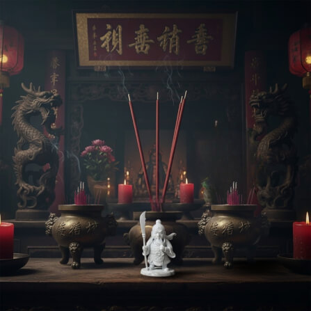 เทพเจ้ากวนอูจิ๋ว KAF AT-12 รุ่นพิทักษ์ยุติธรรม สูง 5 ซม. ขาวสัตย์ซื่อ_2