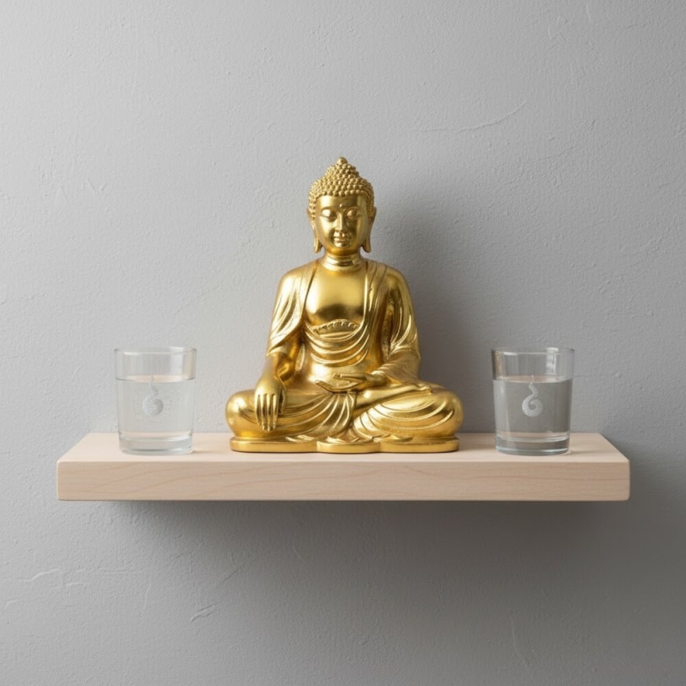 แก้วน้ำบูชาพระ KAF รุ่น GL02 เลเซอร์ลายเปลวรัศมี