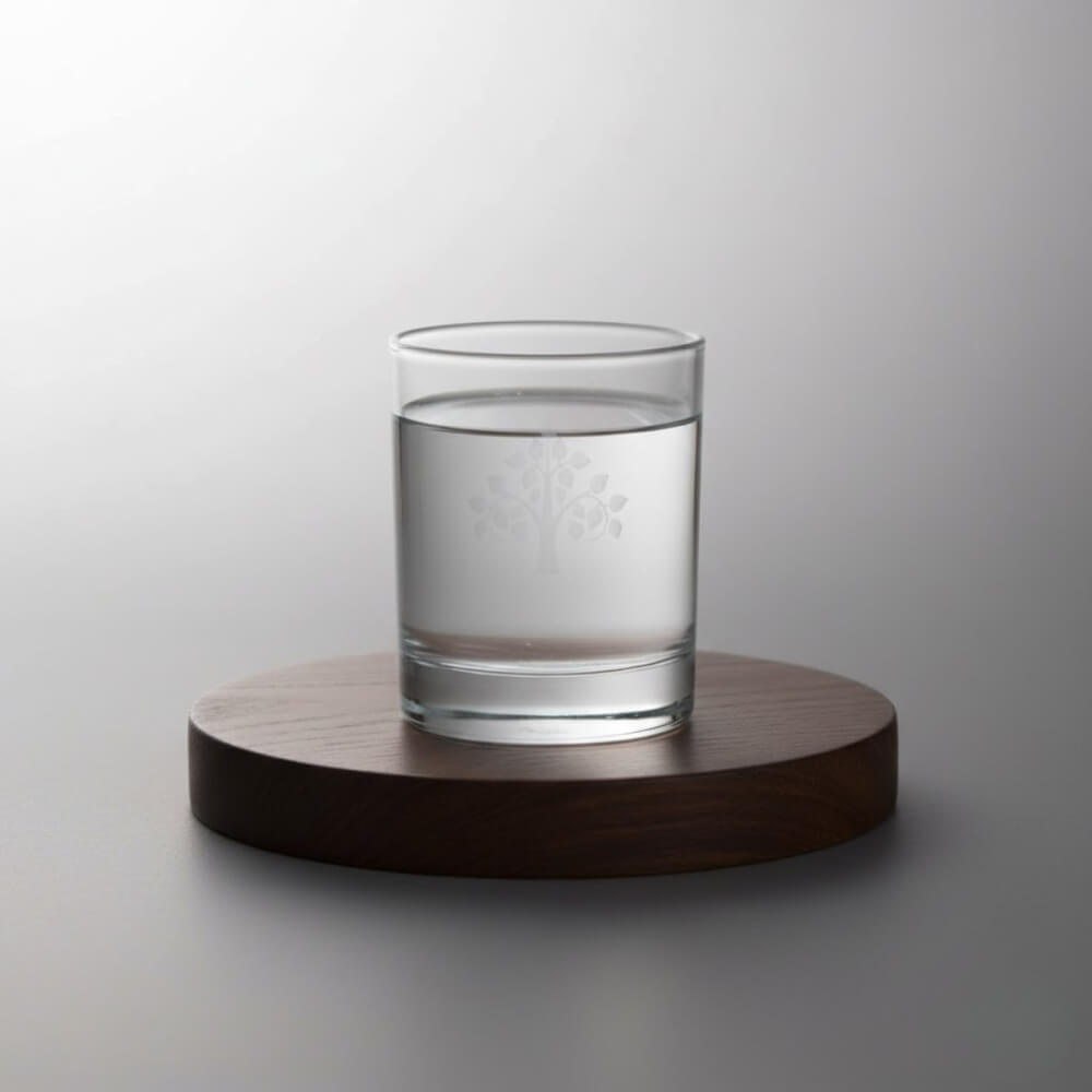 แก้วน้ำบูชาพระ KAF รุ่น GL02 เลเซอร์ลายต้นโพธิ์