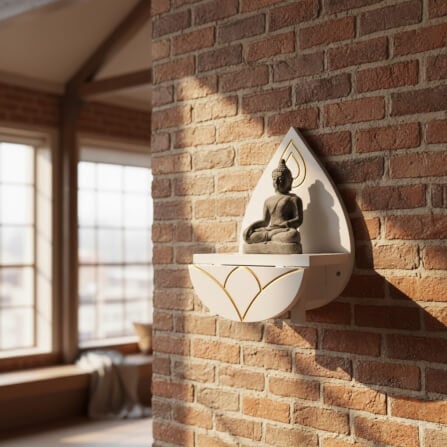 หิ้งพระโมเดิร์นตั้งโต๊ะและติดผนังขนาดเล็ก KAF รุ่น BD04S ทรงดอกบัว_6