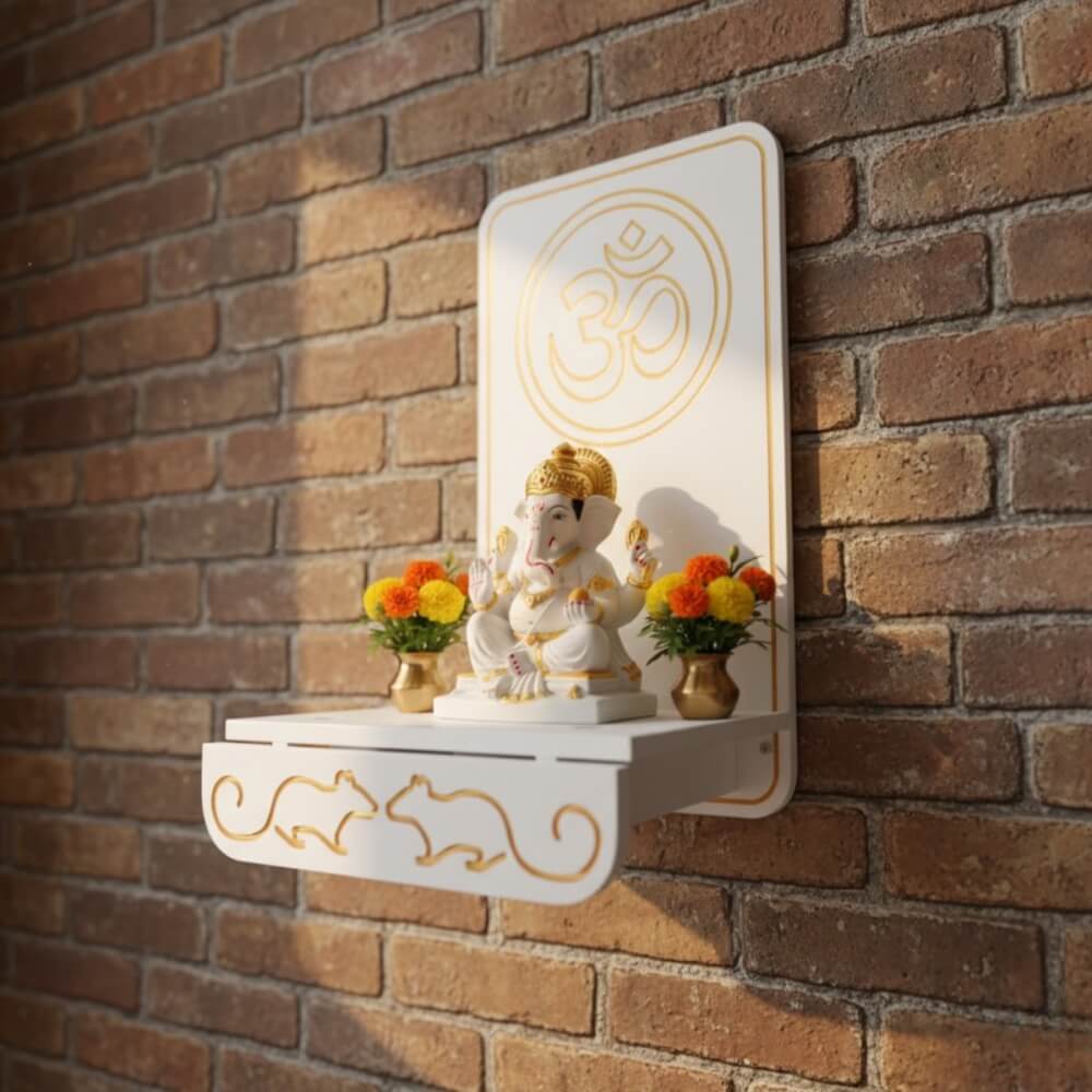 หิ้งพระพิฆเนศ ตั้งโต๊ะและติดผนัง KAF รุ่น BD12 ลายโอมใหญ่