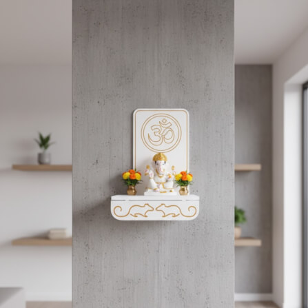 หิ้งพระพิฆเนศ ตั้งโต๊ะและติดผนัง KAF รุ่น BD12 ลายโอมใหญ่_6