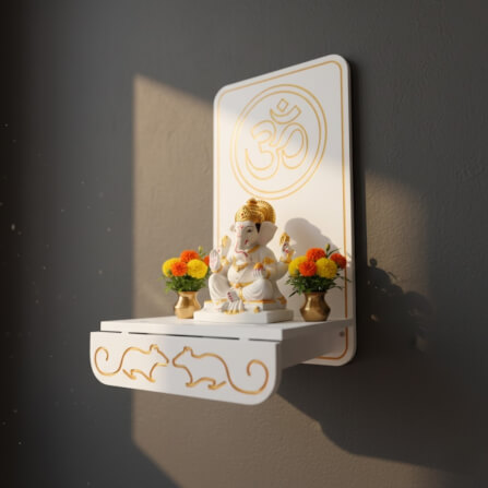 หิ้งพระพิฆเนศ ตั้งโต๊ะและติดผนัง KAF รุ่น BD12 ลายโอมใหญ่_2