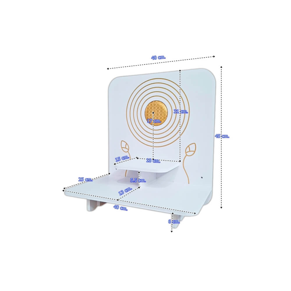 หิ้งพระโมเดิร์นตั้งโต๊ะและติดผนัง KAF รุ่น BD16XL ผ้าทองลายไทย